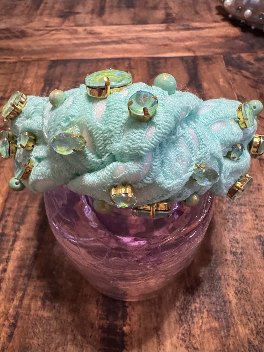 Brianna Cannon Embellished Seafoam Green Beaded Headband